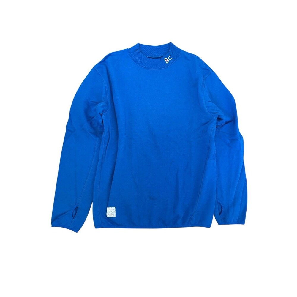 District Vision Hiei Sweatshirt Blue Pullover Mockneck Loopback Small *Stain*